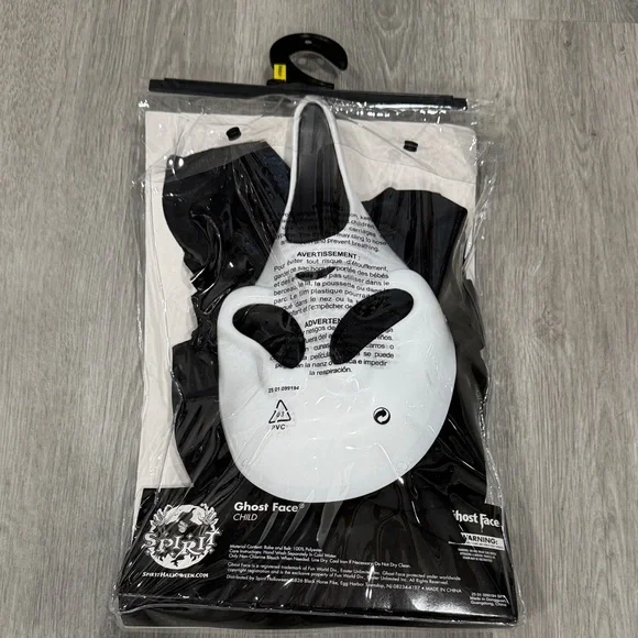 Spirit Ghost Face Kids Costume - Black and White - Picture 2 of 3